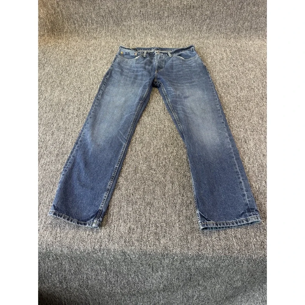 Levi's 559 Jeans Mens 36x32 Blue Denim Whiskered Medium Wash Straight Streetwear